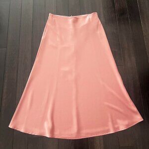 Champagne Pink Silk Maxi Skirt